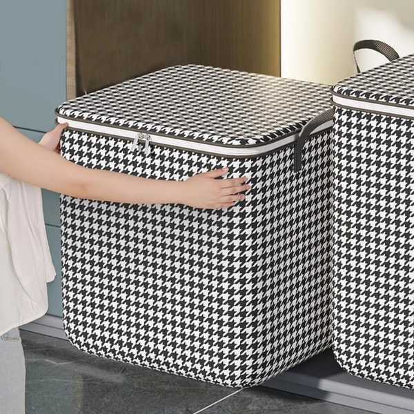 180L Foldable Blanket Storage Bag with Reinforced Handle/Sturdy Zipper Organization for Bedroom, Closet, Comforters, Pillows, Toys