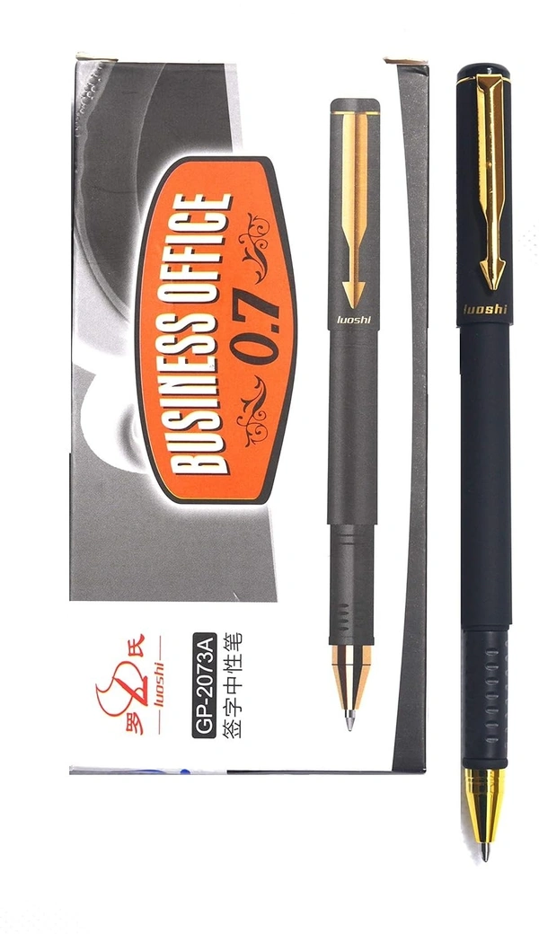 luoshi Golden Trim and Matte Black Roller Smooth Gel Pen 0.7 mm 