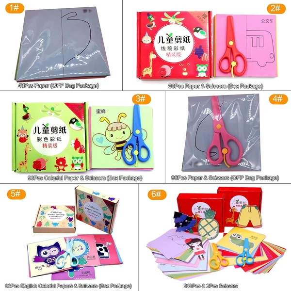 Children Safe -Scissors Set Preschooler Training-Scissors Kindergarten Kids Paper-Cut DIY Art Craft Plies Kit