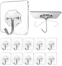 Wall Hooks for Hanging Strong Hook for Wall Hanging Hook Without Drill Self Adhesive Hooks for Wall Heavy Duty Wall Stick Hook Wall Hanger Hook 