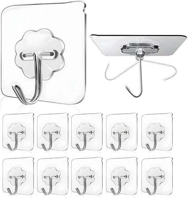 Wall Hooks for Hanging Strong Hook for Wall Hanging Hook Without Drill Self Adhesive Hooks for Wall Heavy Duty Wall Stick Hook Wall Hanger Hook 
