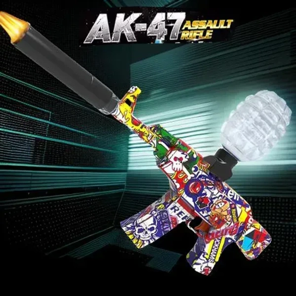 Ak47 Gel Ball Bullet Blaster Toy Gun with Fire Flashing Light
