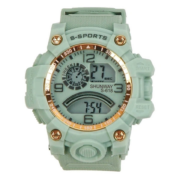 S-618 Sport Digital Watch for Kids Waterproof with Luminous Feature and Alarm Hot Selling Resin Band