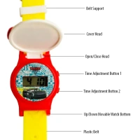 Disney watch with openable cover Girls Kids Wrist watch Kitty Digital watch for Girls Birthday Gift