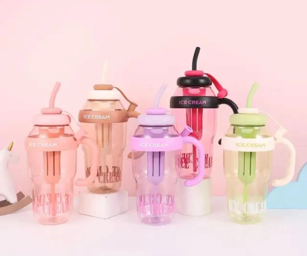 Fruit Infuser Detox Ice Cream Theme Sipper Bottle, BPA-Free Stylish Water Bottle, Fruit Detox Bottle