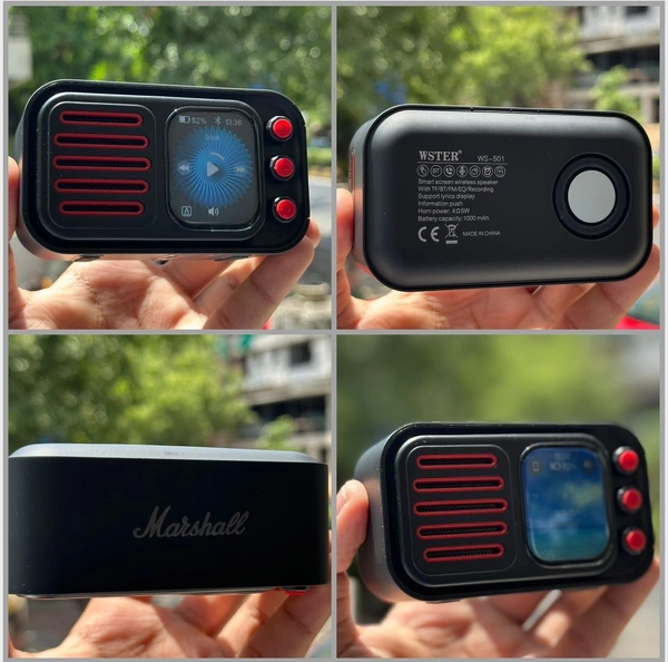 Marshall New Model Smart Screen Wireless Speaker WS501 Mini Portable Speaker Customize Screen Display
