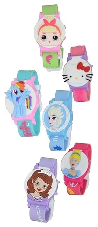 Disney watch with openable cover Girls Kids Wrist watch Kitty Digital watch for Girls Birthday Gift
