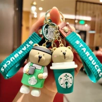Cute Bear Doll Car Keychain Pendant Gift - Designer Milk Keychain Accessory, Best Seller!