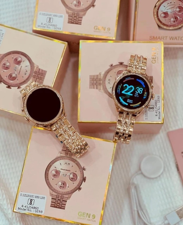 Round Rose Gold Fossil Gen 9 Diamond Edition Smartwatch