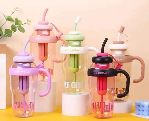Fruit Infuser Detox Ice Cream Theme Sipper Bottle, BPA-Free Stylish Water Bottle, Fruit Detox Bottle