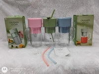 Portable Crusher Juicer With Handle & Straw, USB Rechargeable 6 Blades (420 ML)