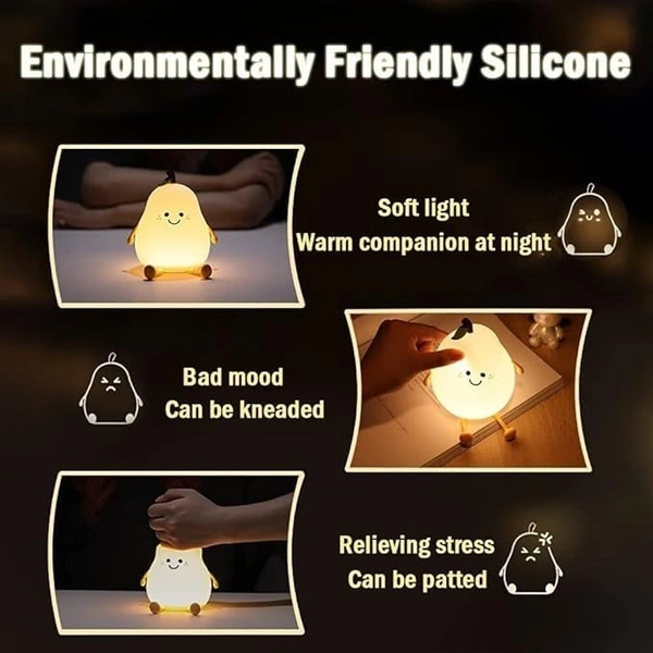  Silicone Pear Night light Lamp 
