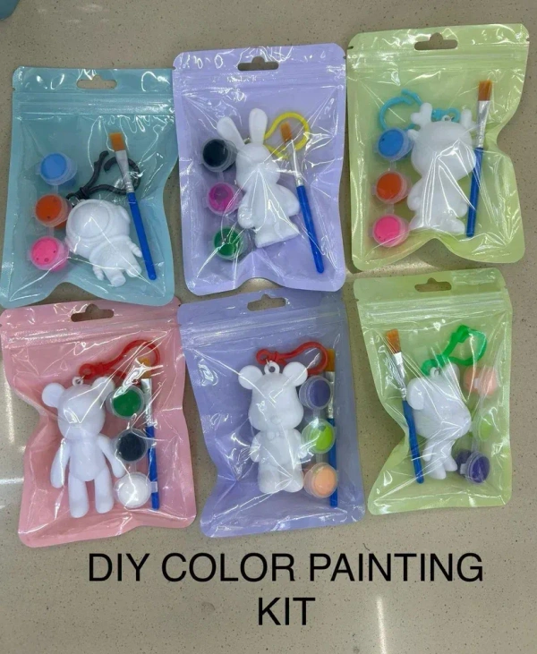 DIY Keychain making kit for kids age 4+ coloring activity toy for kids