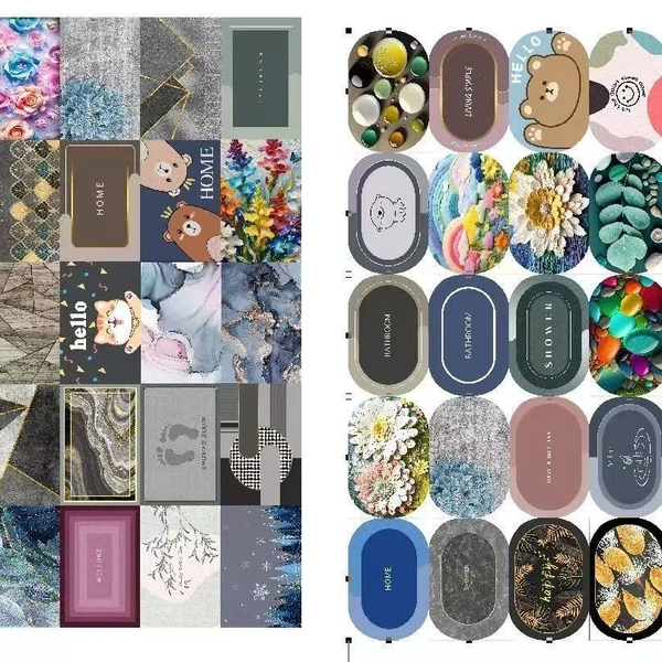Super Absorbent Floor Mat Soft Carpet Non-Slip Bathing Room Rug Door Mat 40x60cm - SQUARE