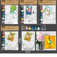 15X15 Wooden Easel with PrintedvCanvas Board with Paint For Painting Kids