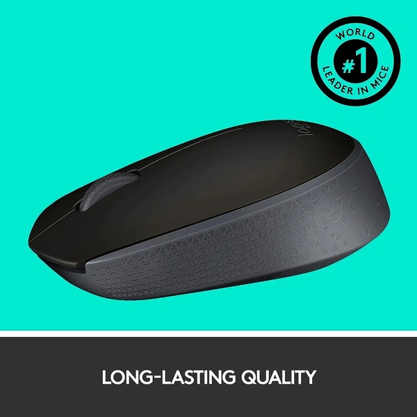 Logitech B170 Wireless Mouse, 2.4 GHz with USB Nano Receiver - 1PC