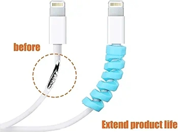 LAPSTER Spiral Charger Spiral Charger Cable Protectors for Wires Data Cable Saver Charging Cord Protective Cable Cover Set of 3 (12 Pieces) - 1pk
