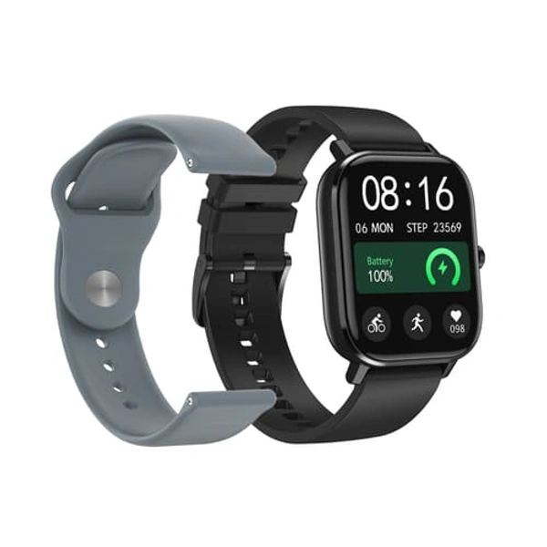 Smart Watch with BT Calling, SpO2, ECG, Blood Pressure monitor (Black)