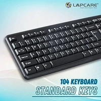 Lapcare Alfa Keyboard 3 with Adjustable Kickstand, Capslock Indicator and 104 Keyboard Standard Key (Black)