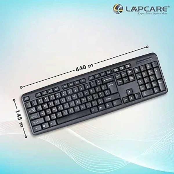 Lapcare Alfa Keyboard 3 with Adjustable Kickstand, Capslock Indicator and 104 Keyboard Standard Key (Black)