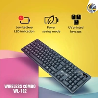 Lapcare WL-102 2.4G Wireless Keyboard and High Precision Mouse with Advanced Optical Sensor Technology, Black