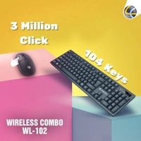 Lapcare WL-102 2.4G Wireless Keyboard and High Precision Mouse with Advanced Optical Sensor Technology, Black