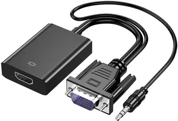microware VGA to HDMI Converter Adapter 1080P (Male to Female) for Computer, Laptop, PC Media Streaming Device  (Black)
