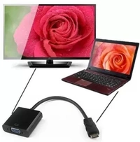 HDMI to VGA Convertor with Sound  (Black, For Laptop)