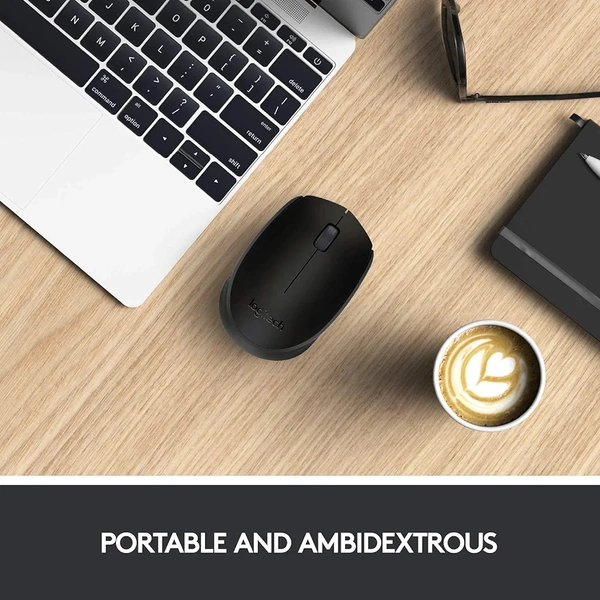 Logitech M170 2. 4GHz Wireless 3-Button Optical Scroll Mouse w/Nano USB Receiver (Black)
