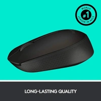 Logitech M170 2. 4GHz Wireless 3-Button Optical Scroll Mouse w/Nano USB Receiver (Black)