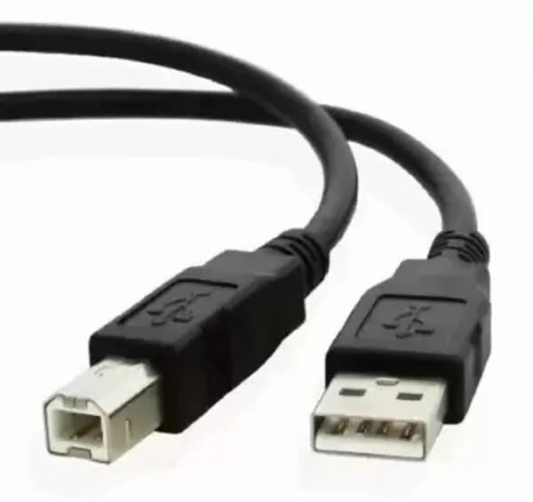 Micro USB Cable 5 m USB A to Male To USB B 2.0 High Speed Cable A Male to B Male Cord  (Compatible with Computer, Projector, Printer, Laptop, Black, One Cable)