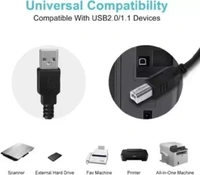 Micro USB Cable 5 m USB A to Male To USB B 2.0 High Speed Cable A Male to B Male Cord  (Compatible with Computer, Projector, Printer, Laptop, Black, One Cable)