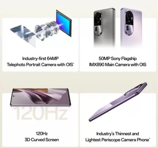 OPPO Reno10 Pro+ 5G (Silvery Grey, 256 GB)  (12 GB RAM) - silvery grey