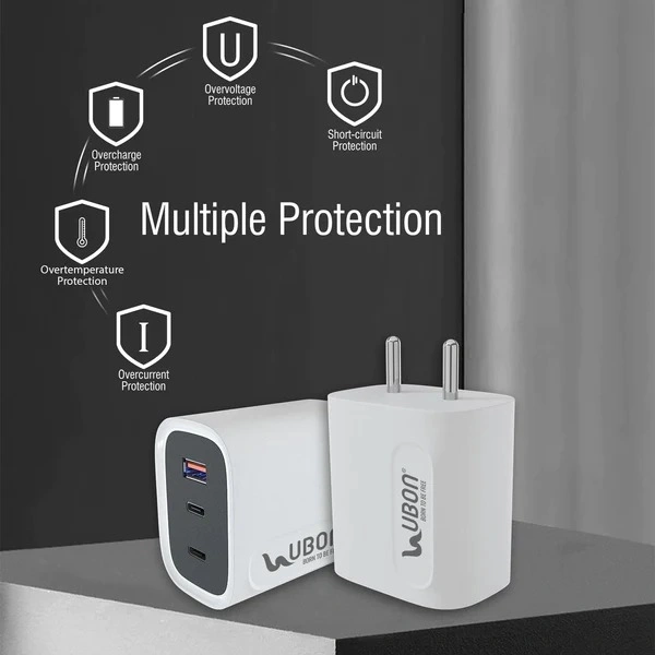 CH-1000 Fasto Power 45W PD Charger With Triple Ports - White