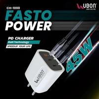 CH-1000 Fasto Power 45W PD Charger With Triple Ports - White