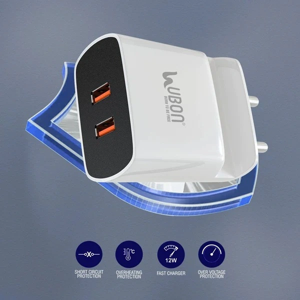 Fast Mobile Charger With Mobile Stand - White