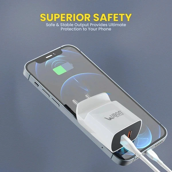 Fast Mobile Charger With Mobile Stand - White