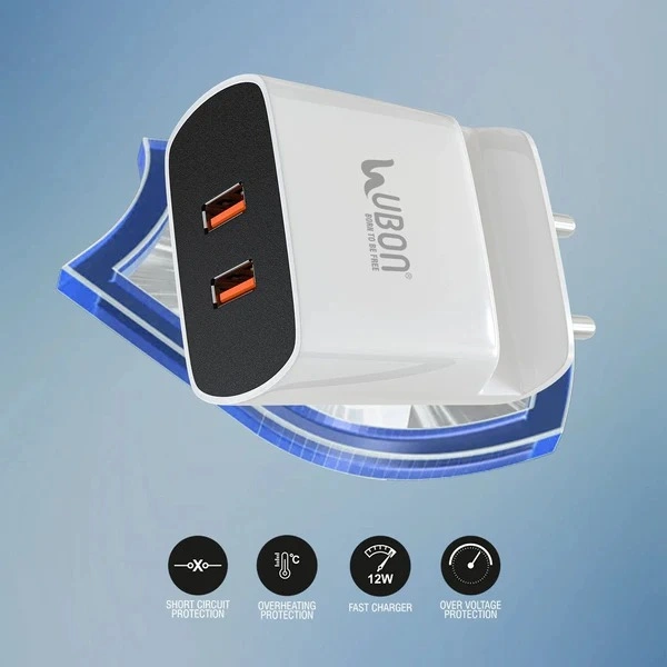 Fast Mobile Charger With Mobile Stand - White