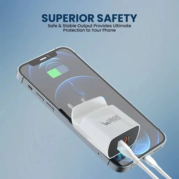 Fast Mobile Charger With Mobile Stand - White