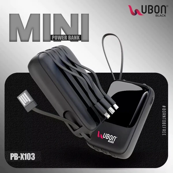 PB-X103 Mini 10000mAh Power Bank - Black