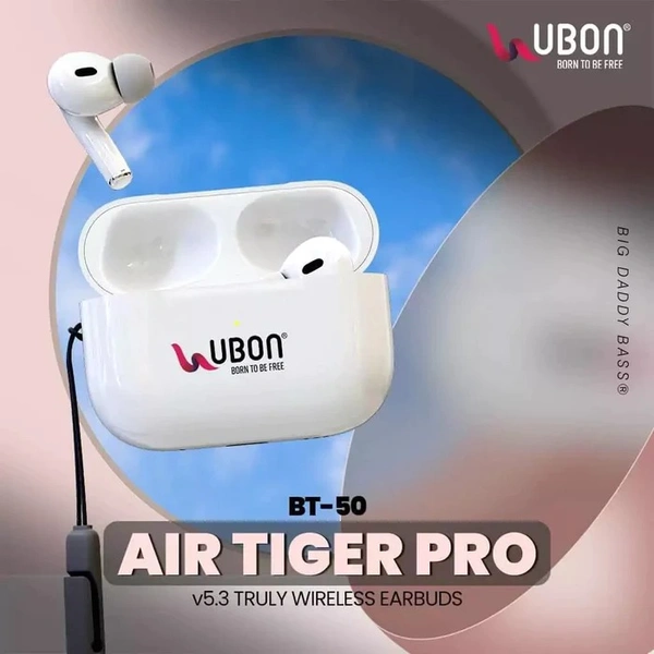 Air Tiger Pro BT-50 Truly Wireless Earbuds - White