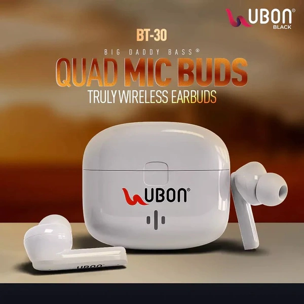 Quad Mic Buds BT-25 Wireless Earbuds - White