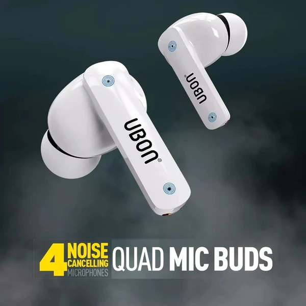 Quad Mic Buds BT-25 Wireless Earbuds - White