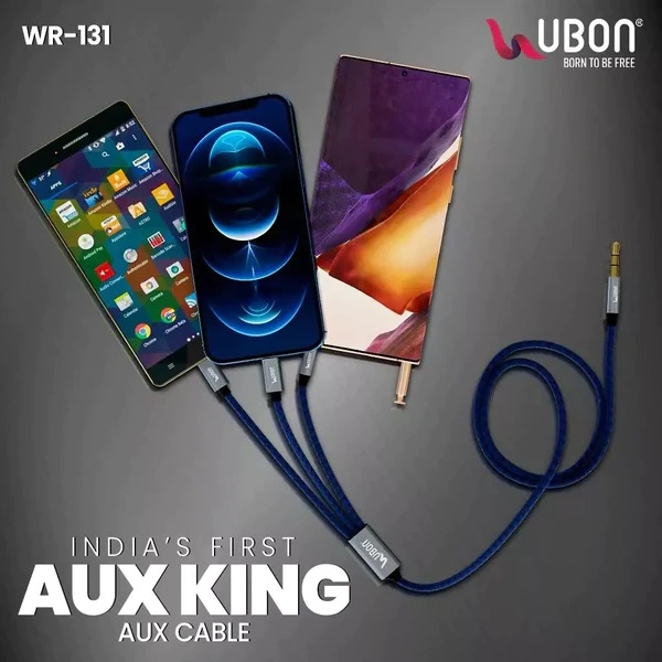 AUX King WR-131 3-IN-1 AUX Cable - Black