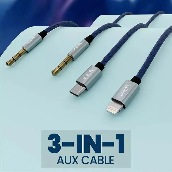 AUX King WR-131 3-IN-1 AUX Cable - Black