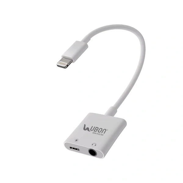 2 In 1 Connect Master WR-478 IPhone Charging & Audio Connector - White