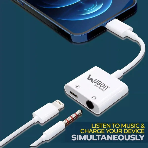 2 In 1 Connect Master WR-478 IPhone Charging & Audio Connector - White