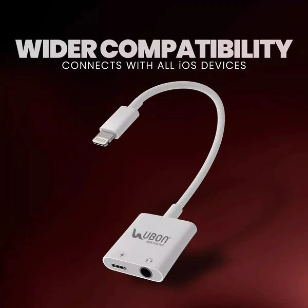 2 In 1 Connect Master WR-478 IPhone Charging & Audio Connector - White