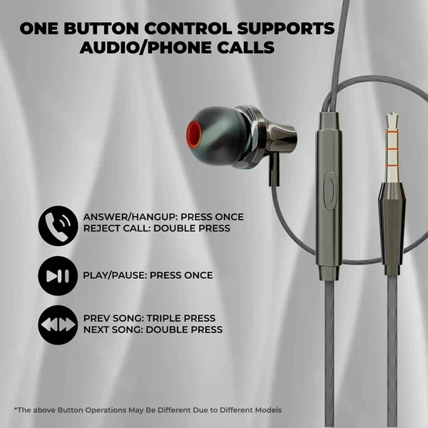 Hunter UB-1003 Wired Earphones - Black
