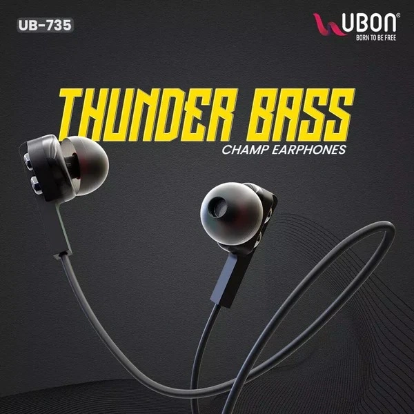 Thunder Bass UB-735 Wired Earphone - Black
